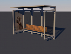 Bus stop Low-poly 3D model