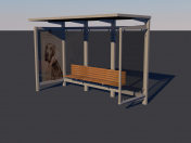 Bus stop Low-poly 3D model