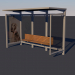 3d Bus stop Low-poly 3D model model buy - render