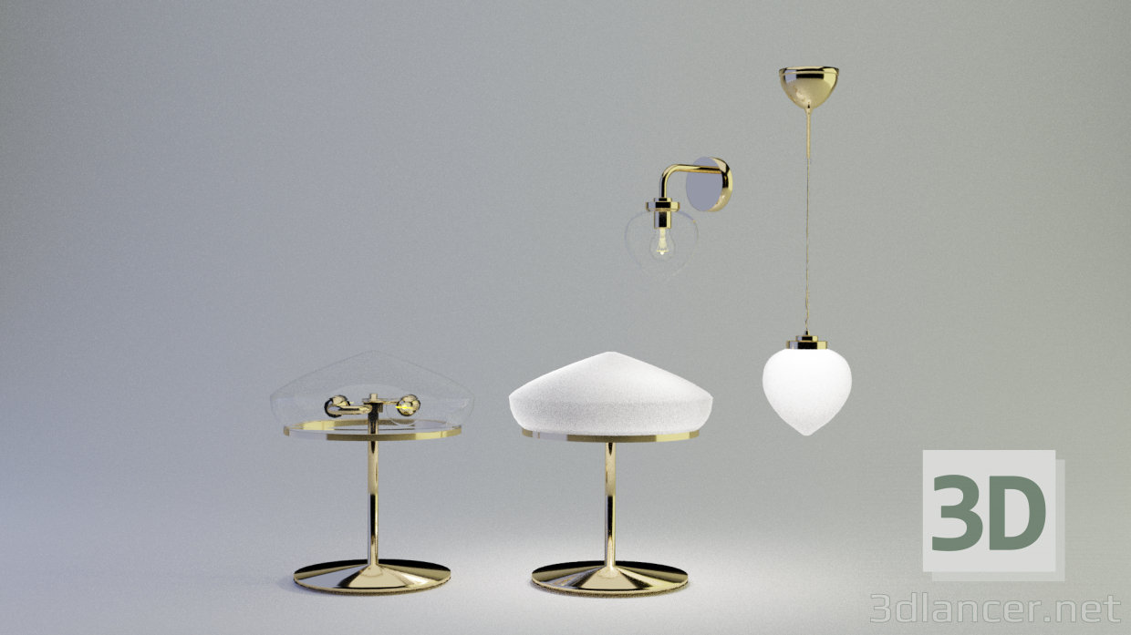 3d IKEA Lamp set model buy - render