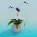 3d model orchid in a jug - preview