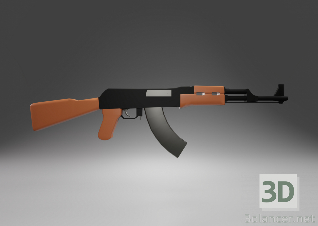 modello 3D Fucile d'assalto AK-47 - anteprima