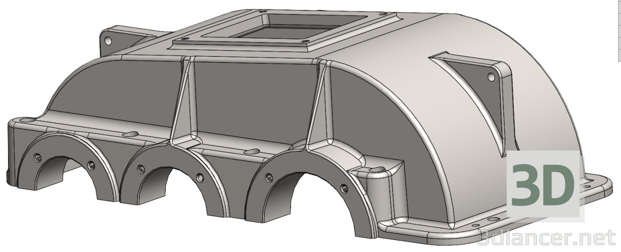 modèle 3D de Carter d'un réducteur cylindrique à deux étages acheter - rendu