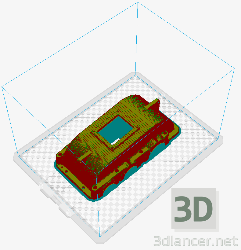 3d Корпус цилиндрического двухступенчатого редуктора модель купить - ракурс