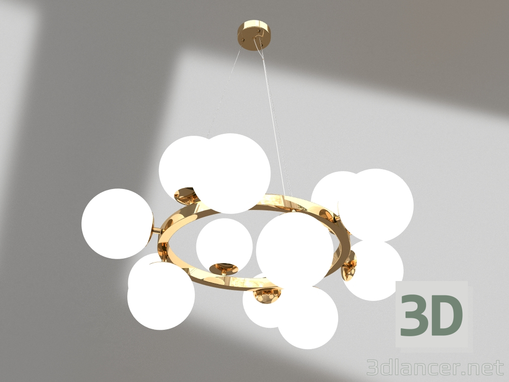 3D Modell Sid's Kronleuchter gold, quadratische Basis (07508-12A,33) - Vorschau