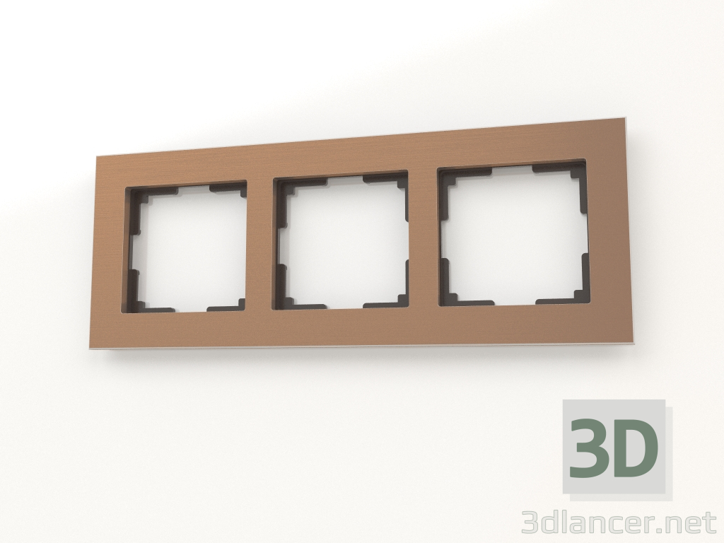 3d model Frame for 3 posts (brown aluminium) - preview