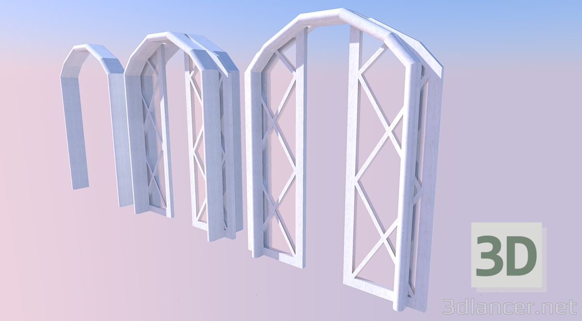 modèle 3D Arche et portes - preview