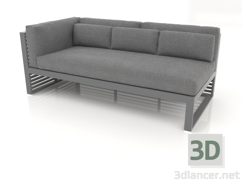 3d model Sofá modular sección 1 izquierda (Antracita) - vista previa