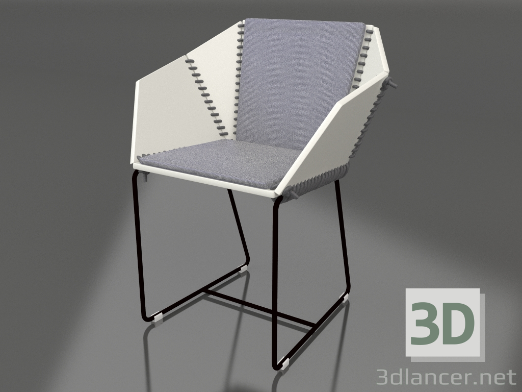 modello 3D Sedia da pranzo (Nero) - anteprima