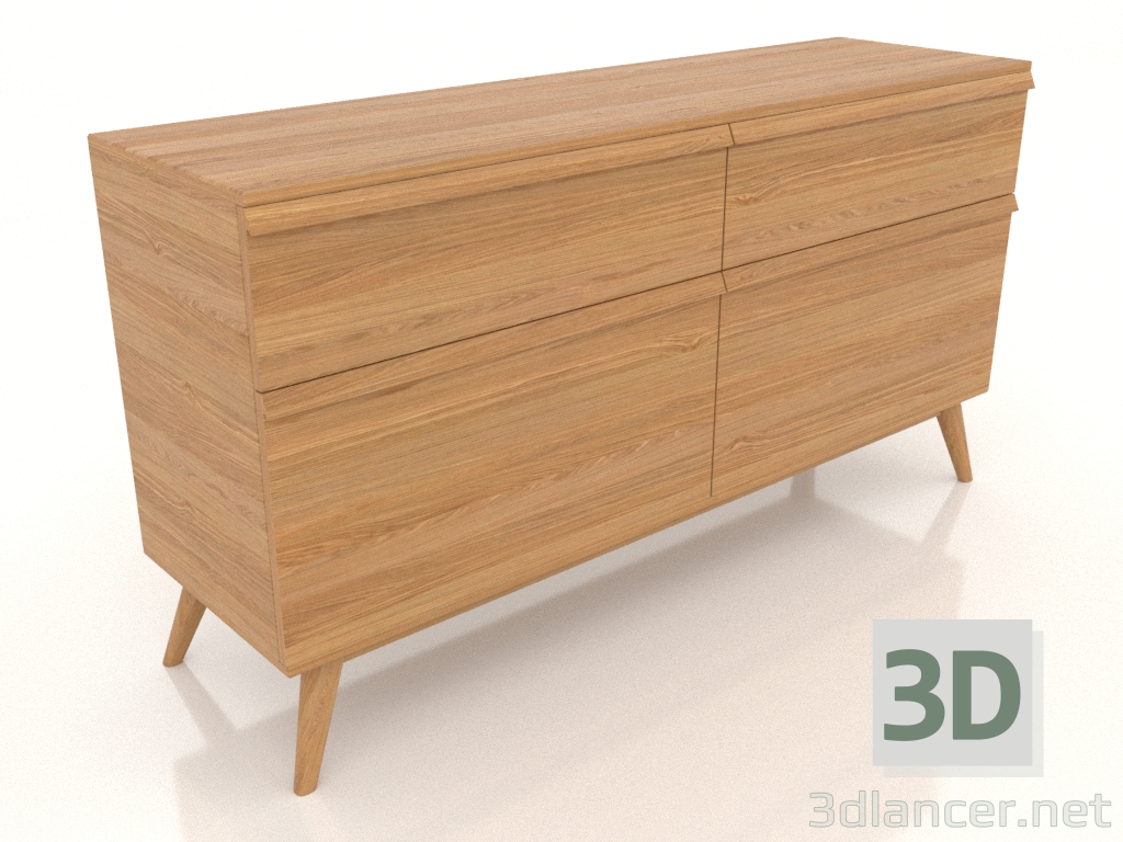 Modelo 3d Cômoda 1 1500x400x800 (carvalho natural) - preview