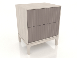 FARGO bedside table 2 drawers with milled facades (platinum, bleached oak, option 2)
