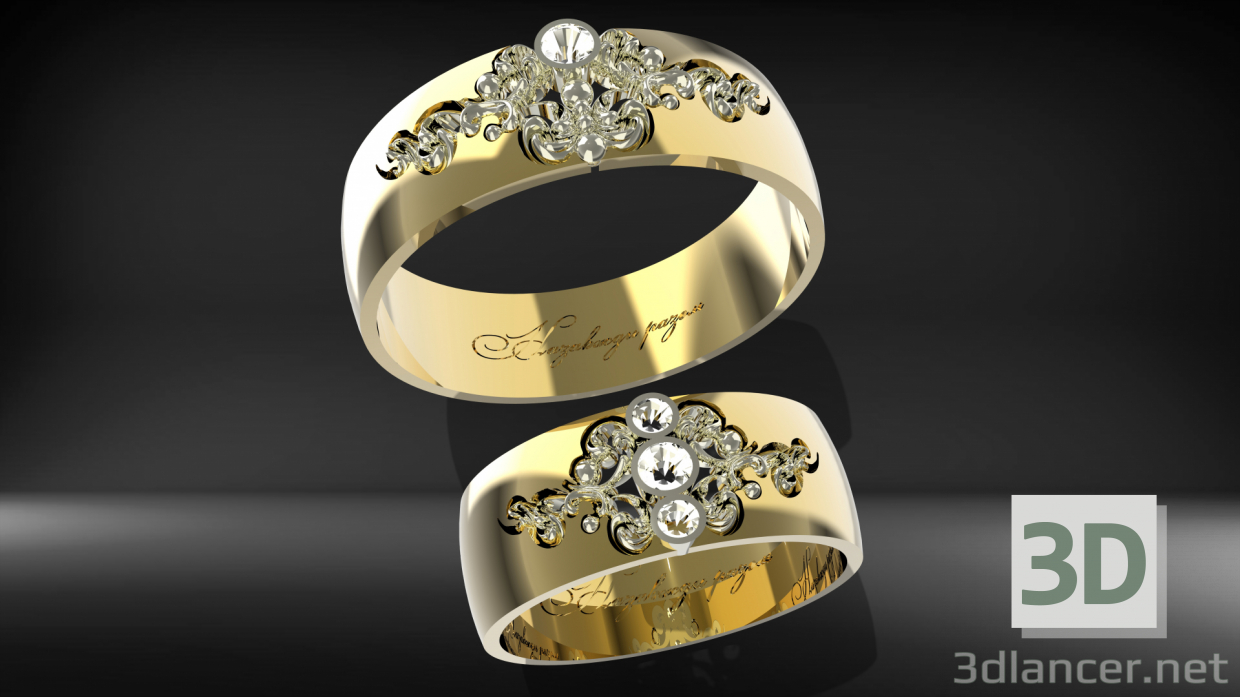 Anillos De Boda 3D modelo Compro - render