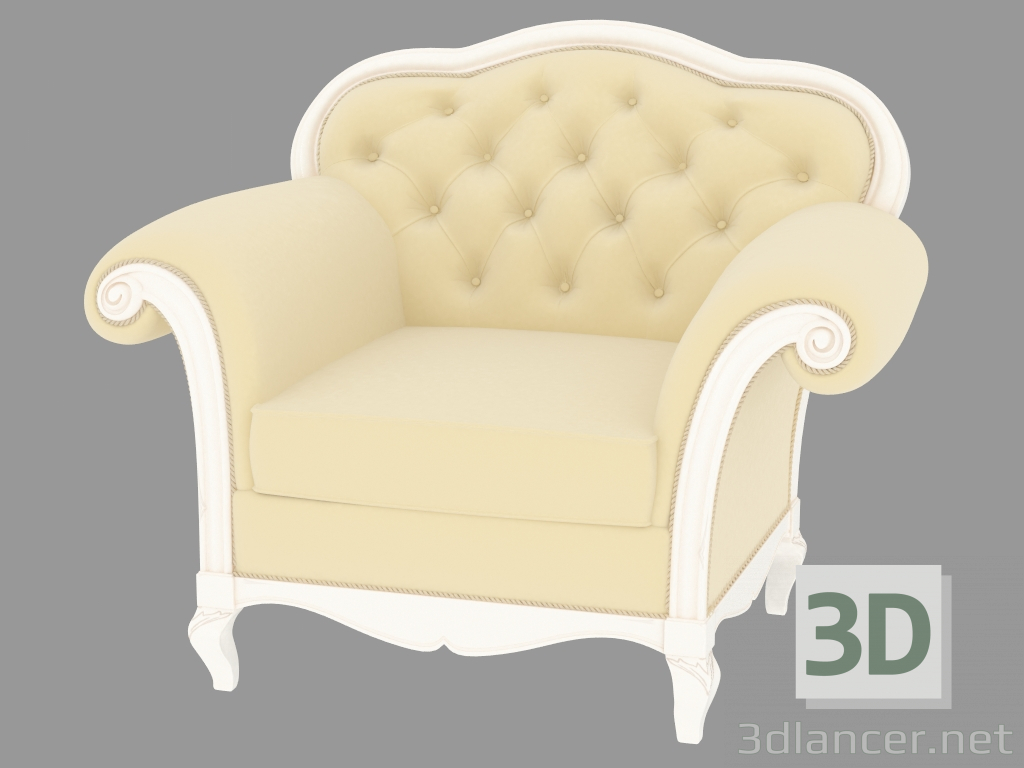 3d model KP 403 chair (white patinated, 116x90 H94) - preview