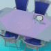 Modelo 3d Mesa de jantar com cadeiras - preview