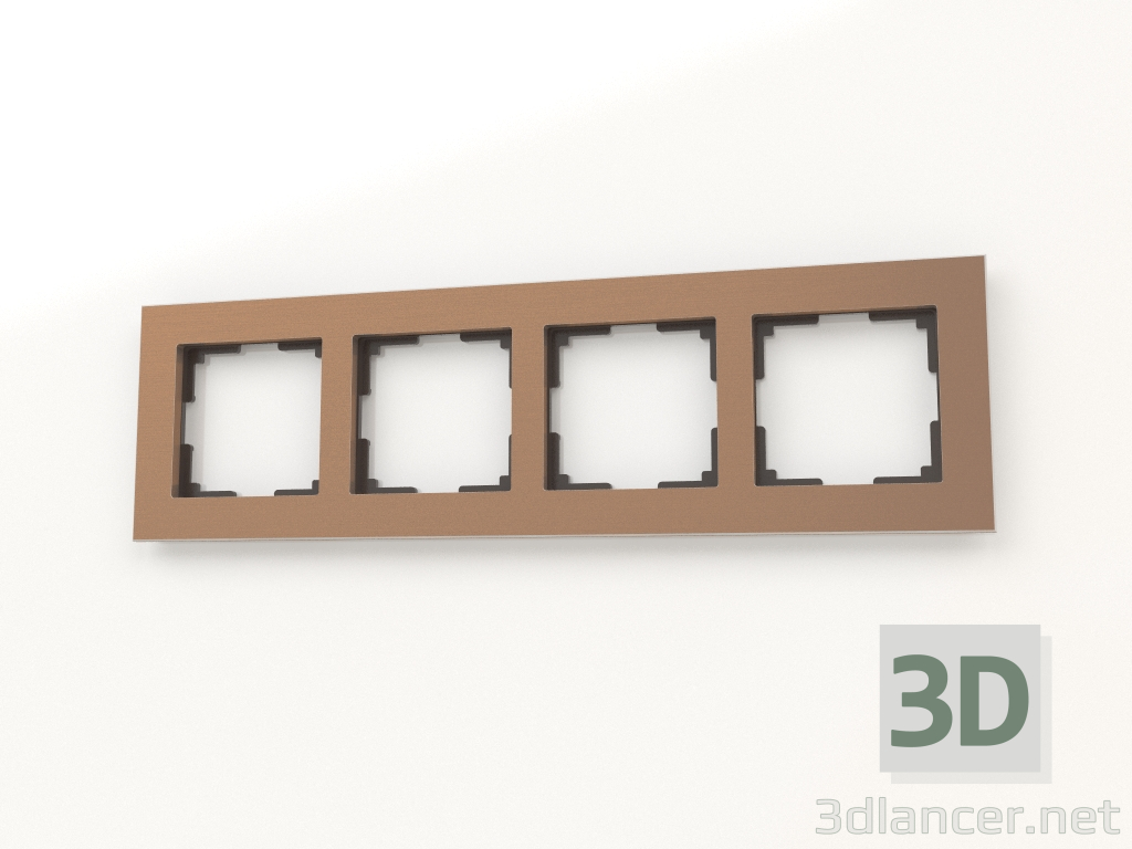 3d model Marco para 4 postes (aluminio marrón) - vista previa