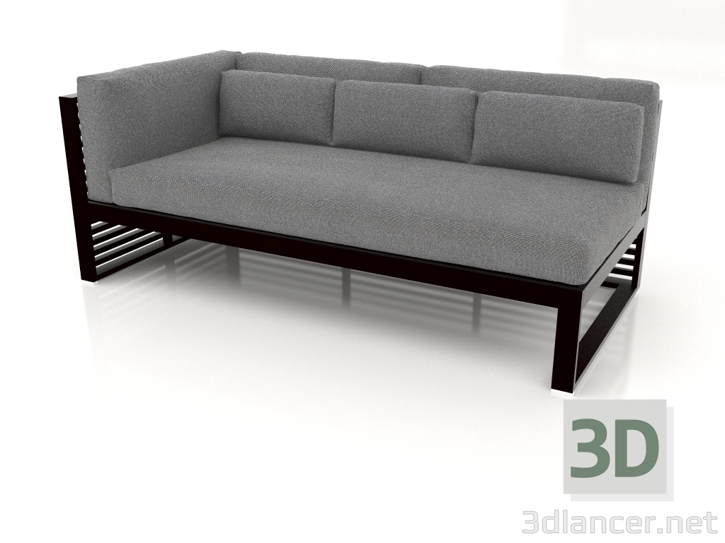 3d model Sofá modular sección 1 izquierda (Negro) - vista previa