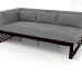 3D Modell Modulares Sofa, Abschnitt 1 links (Schwarz) - Vorschau