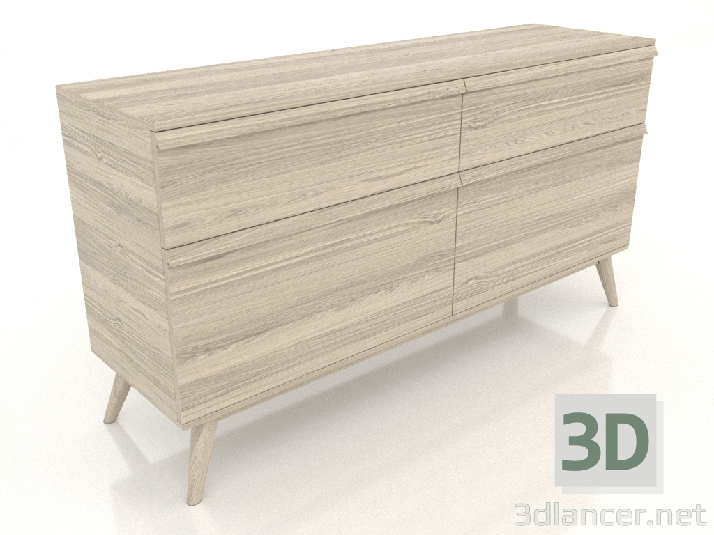 modello 3D Cassettiera 1 1500x400x800 (rovere illuminato) - anteprima