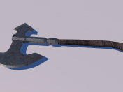 Hacha medieval Low-poly modelo 3D