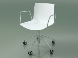 Silla 0294 (5 ruedas, con reposabrazos, sin tapizado, polipropileno PO00101)