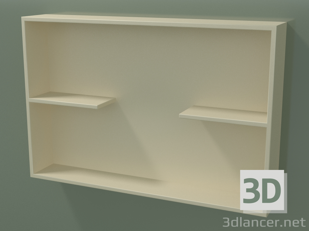 modello 3D Contenitore a giorno con ripiani (90U31003, Bone C39, L 72, P 12, H 48 cm) - anteprima