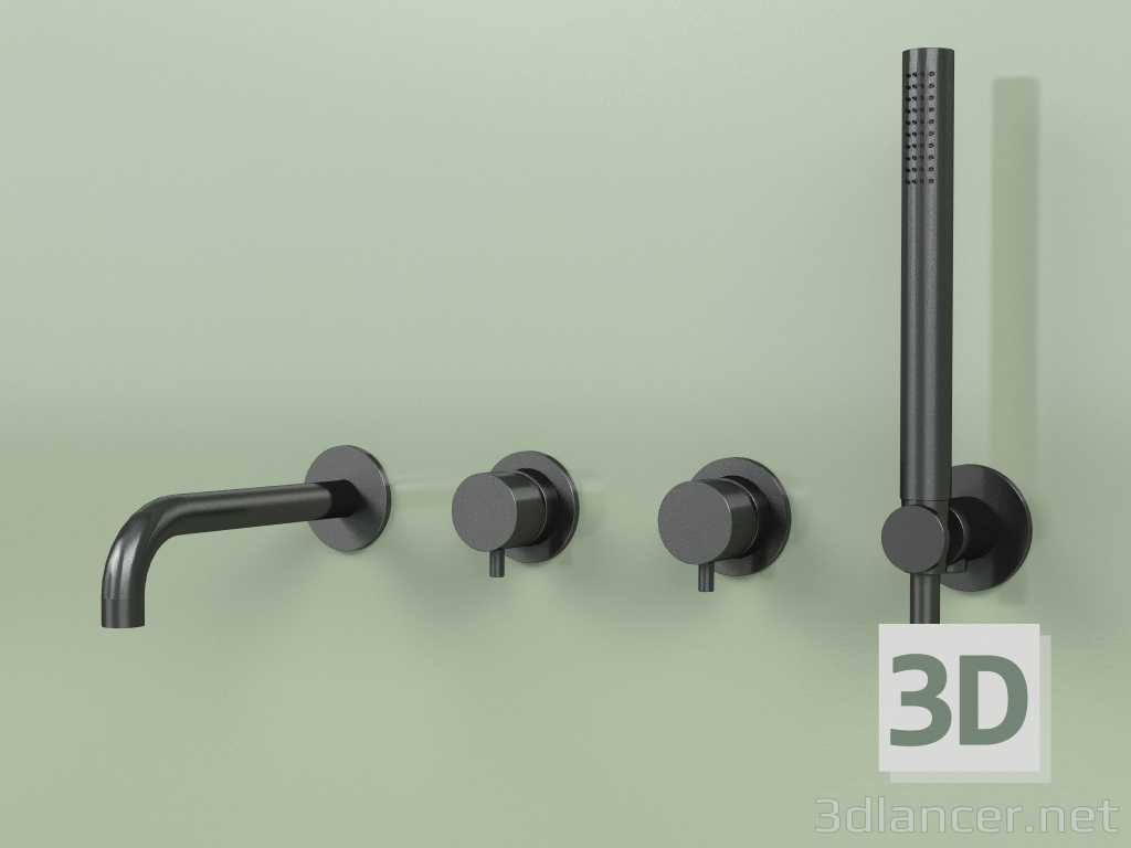 3d model Wall-mounted mixer with wall-mounted shower (13 69, ON) - preview