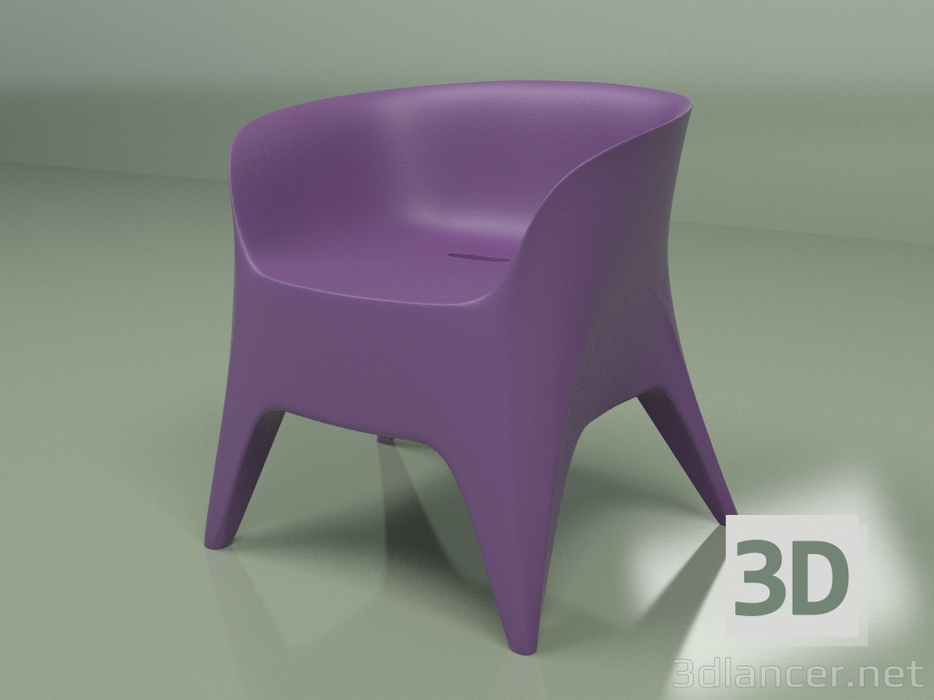 modello 3D Poltrona Obie Arm (Viola) - anteprima