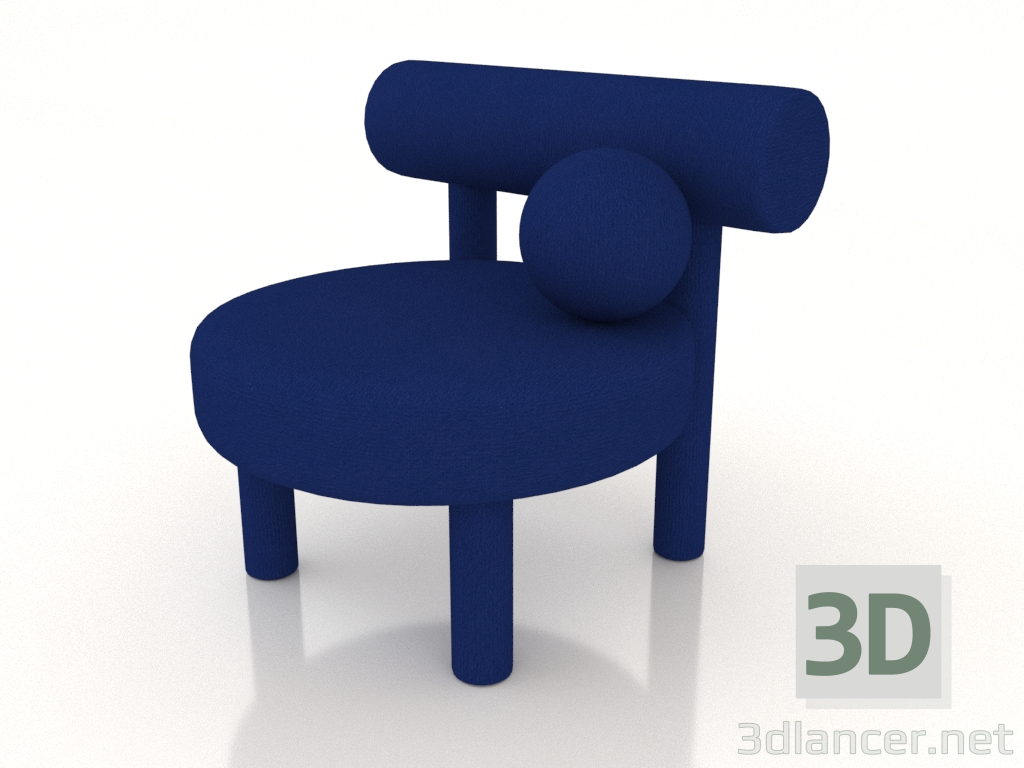 modello 3D Sedia bassa Gropius CS1 (blu) - anteprima