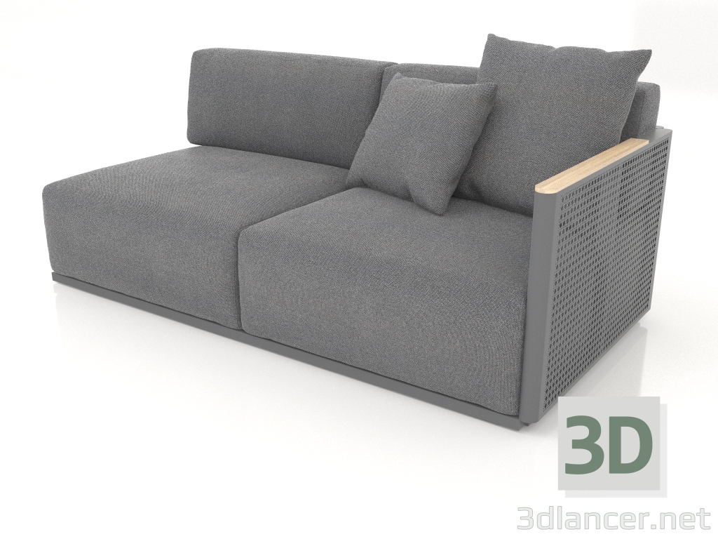 modello 3D Modulo divano sezione 1 destra (Antracite) - anteprima