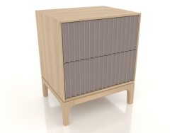 Table de chevet FARGO 2 tiroirs avec façades fraisées (platine, chêne éclairci, option 2)