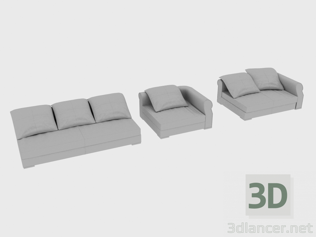 3d model Sofa elements modular RUBENS FREE BACK - preview