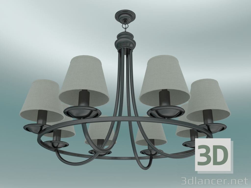 Modelo 3d Lustre (6687-8 Preto + Dourado) - preview