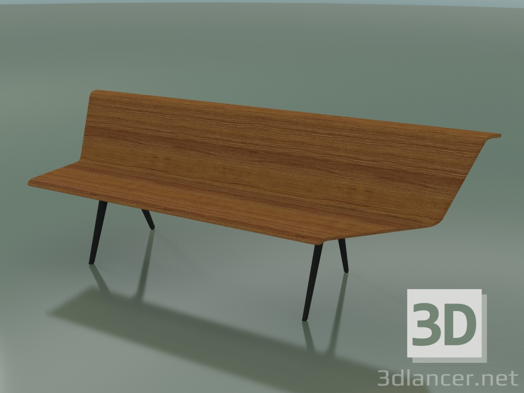 modello 3D Modulo angolare Eating 4610 (L 240 cm, 90 ° a sinistra, Effetto teak) - anteprima