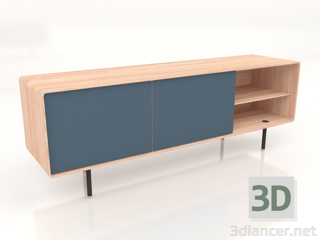 3d model Buffet Fina 180 (Azul humo) - vista previa