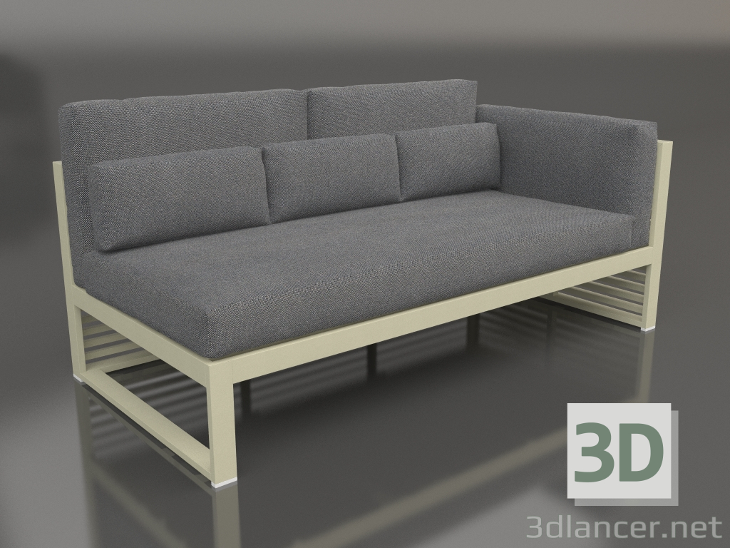 3d model Sofá modular, sección 1 derecha, respaldo alto (Oro) - vista previa