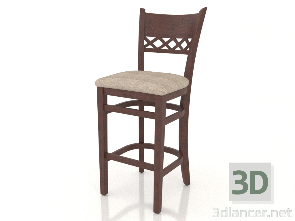 3D Modell Barhocker Edinburgh (Old Walnut) - Vorschau