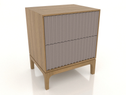 Bedside table FARGO 2 drawers with milled facades (platinum, natural oak, option 2)