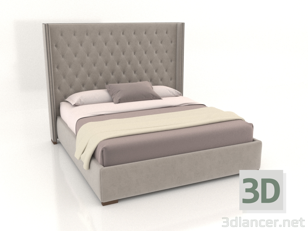 Modelo 3d Cama Adler Diamond com cabeceira alta - preview