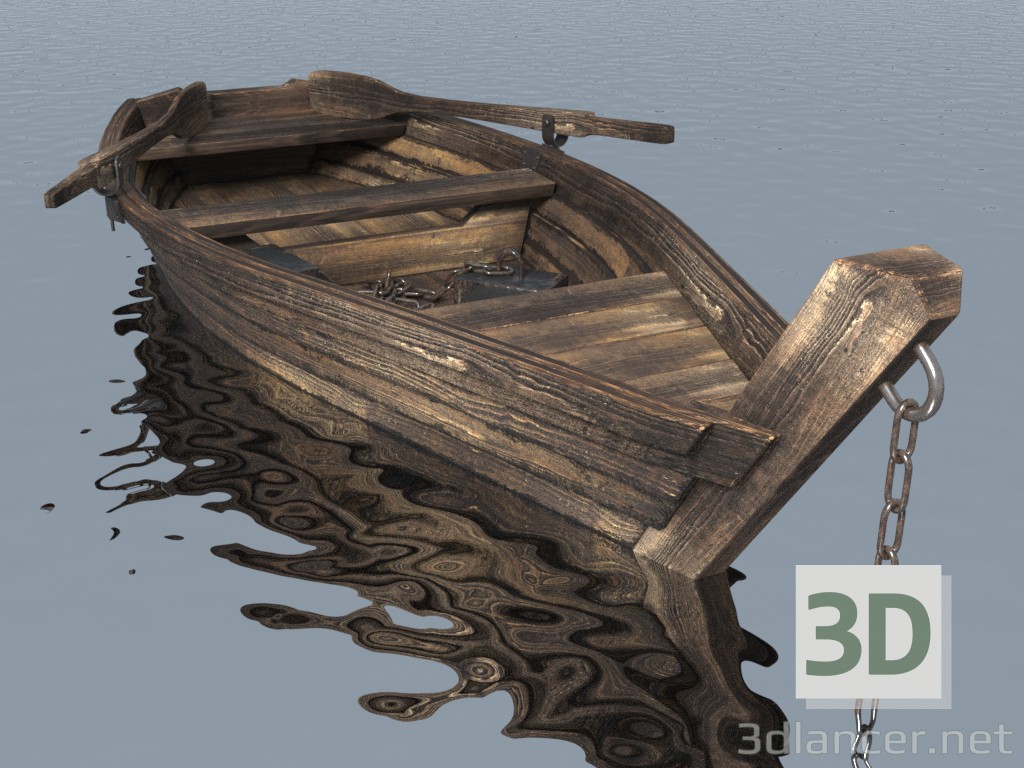 Barco de pesca 3D modelo Compro - render