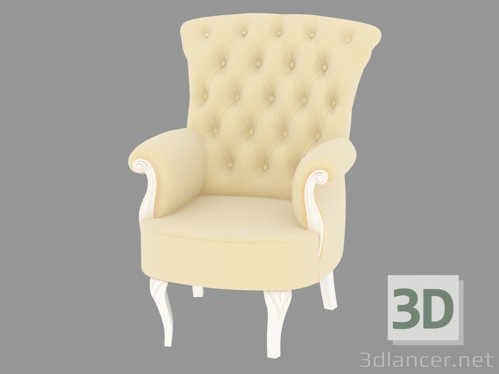 3d model Sillón KP 400 (patinado blanco, 69x75 H92) - vista previa