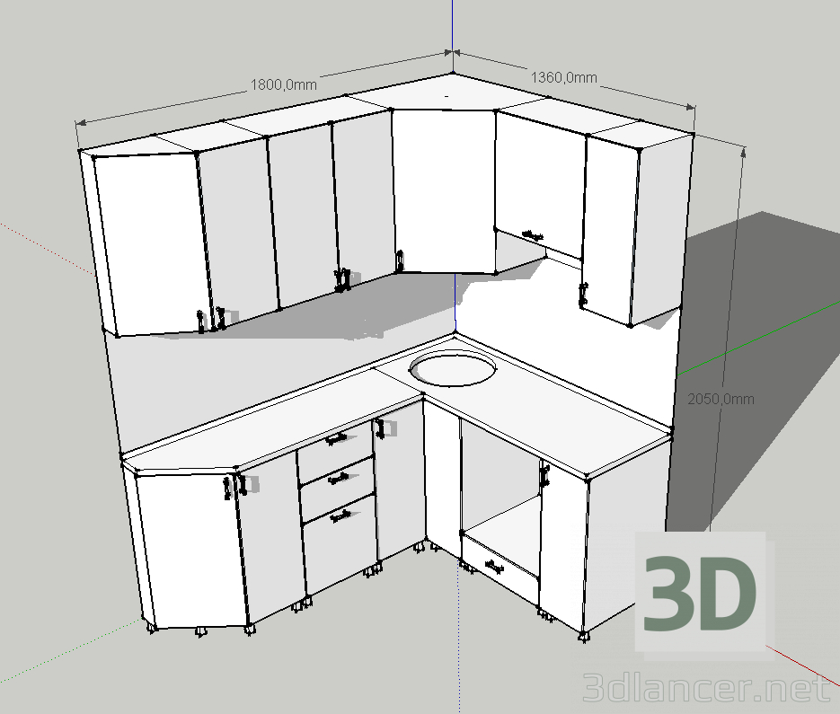 3d model Cocina - vista previa