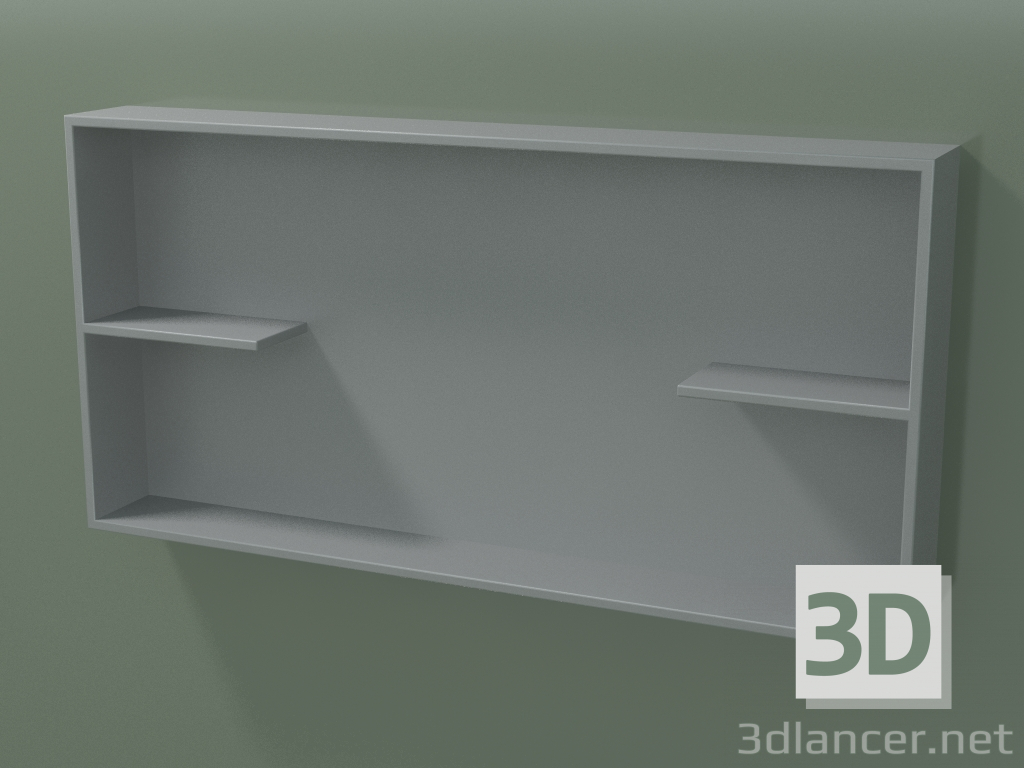 3d model Caja abierta con estantes (90U31004, Silver Grey C35, L 96, P 12, H 48 cm) - vista previa