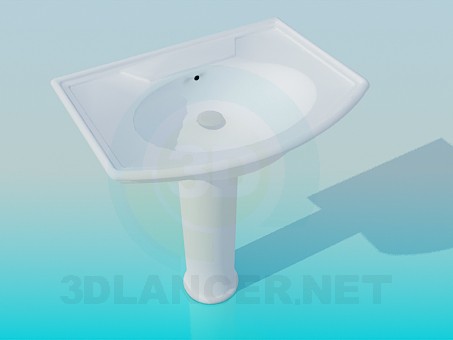 modello 3D Lavabo con colonna - anteprima