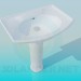 modello 3D Lavabo con colonna - anteprima