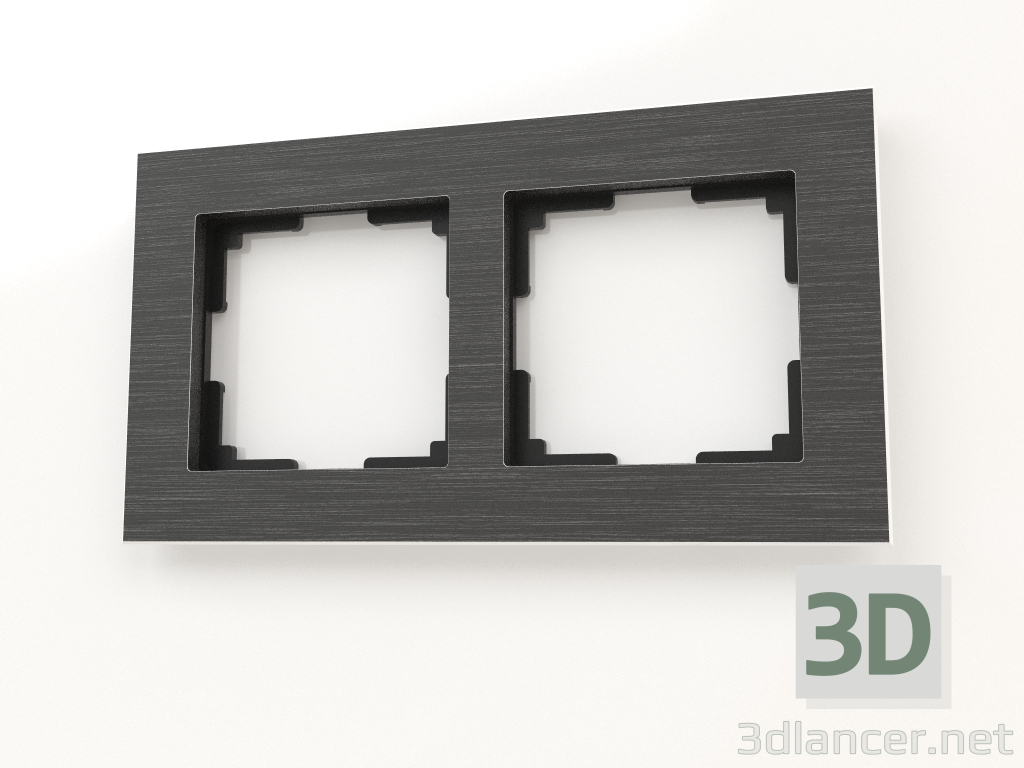 Modelo 3d Estrutura para 2 postes (alumínio preto) - preview