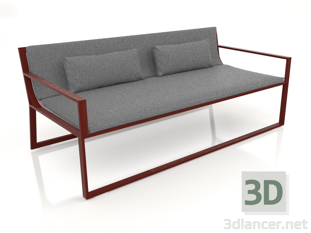 3d model 2-seater sofa (Wine red) - preview