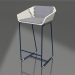 3d model Silla semibar con respaldo (Azul noche) - vista previa