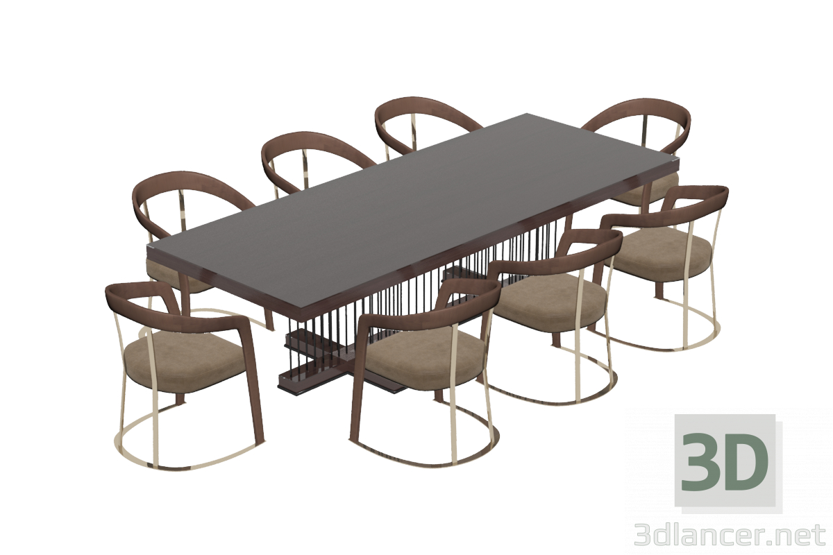 modèle 3D de Table et chaises Schubert de Longhi acheter - rendu