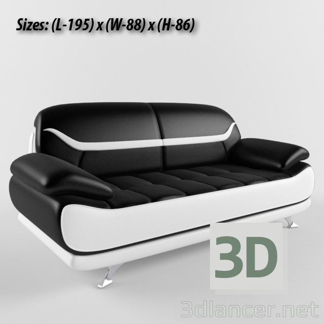 3d Bentley Sofa (Modern Black and White) модель купити - зображення