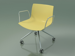 Silla 2055 (4 ruedas, con reposabrazos, LU1, polipropileno PO00415)